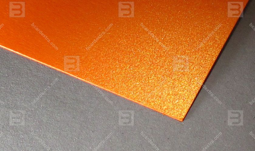 Cardboard Sirio pearl orange glow business card photo