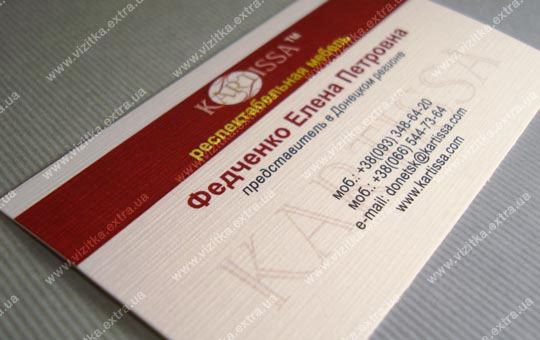 Визитка компании «Kartissa» business card photo