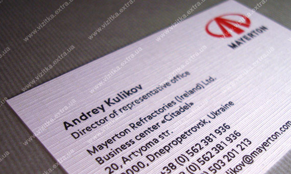 Визитка компании «MAYERTON» business card photo