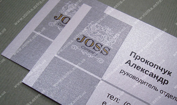 Визитка  компании «JOSS» business card photo