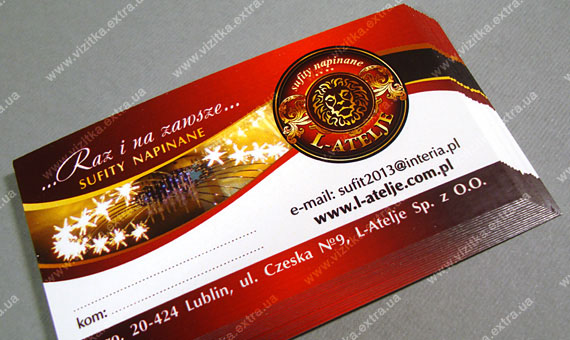 Визитка компании «L-ATELJE» business card photo