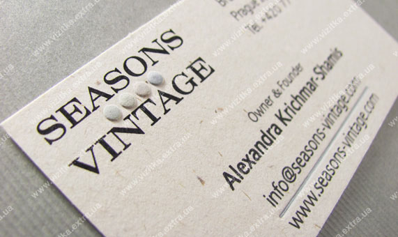 Визитка магазина «Seasons Vintage» business card photo