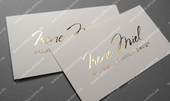 Визитка fashion дизайнера Irene Miel business card photo