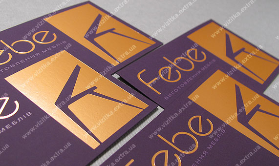 Визитка фирмы изготовителя мебели «Febe» business card photo