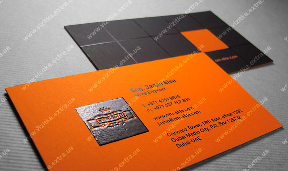 Визитка студии дизайна интерьеров «Om elite» business card photo