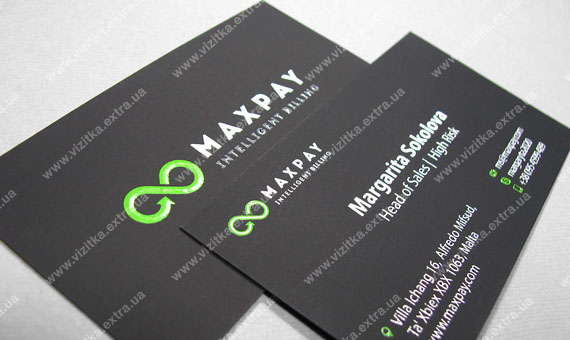 Визитка компании «Maxpay» business card photo
